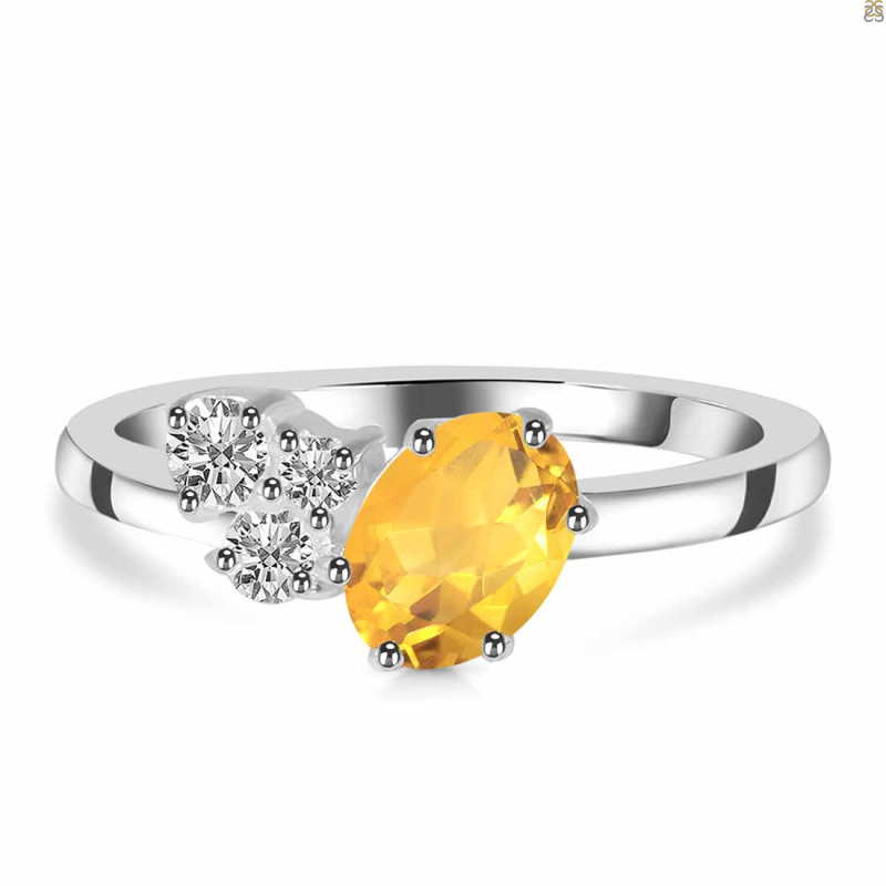 Citrine & White Topaz Ring CIT-RDR-3153.