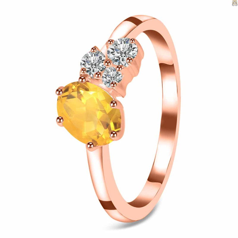Citrine & White Topaz Ring CIT-RDR-3153.