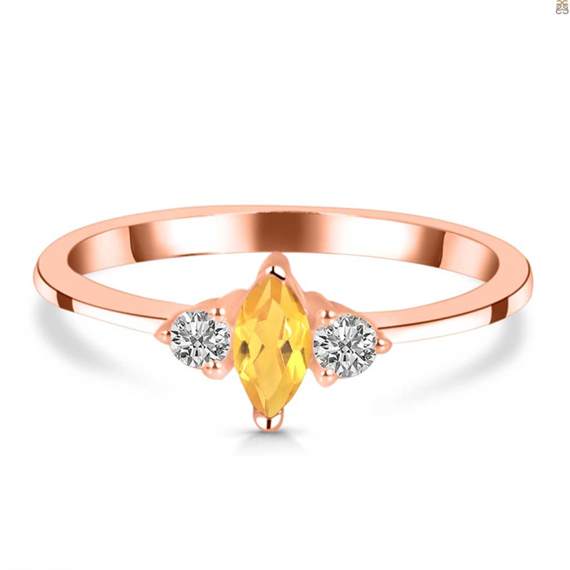 Citrine & White Topaz Ring CIT-RDR-3155.