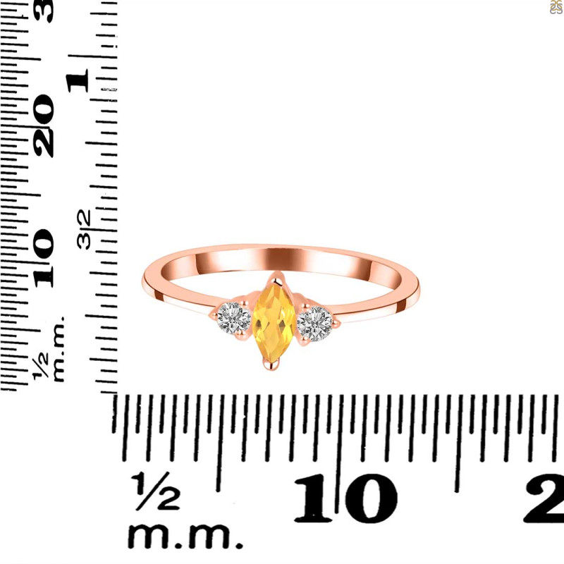 Citrine & White Topaz Ring CIT-RDR-3155.
