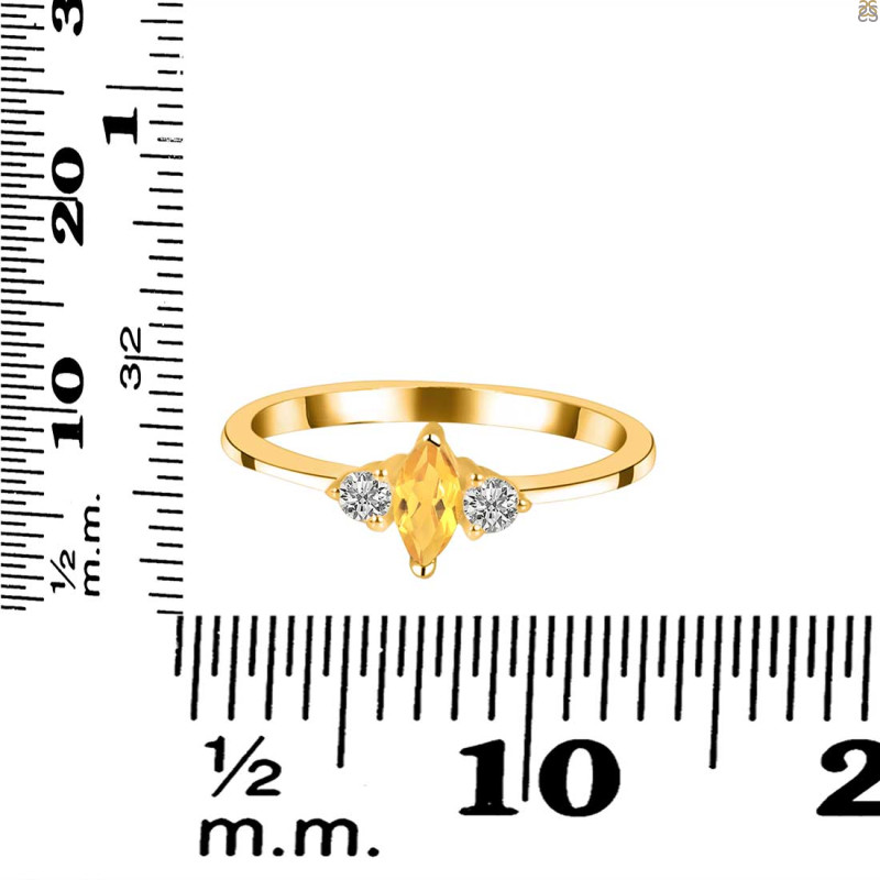Citrine & White Topaz Ring CIT-RDR-3155.