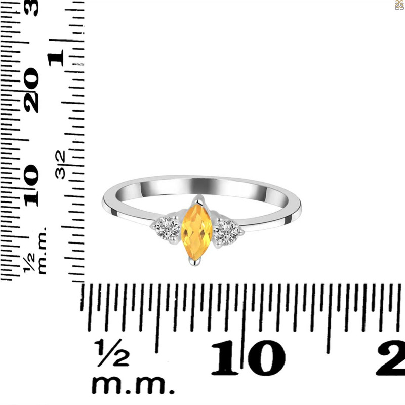 Citrine & White Topaz Ring CIT-RDR-3155.