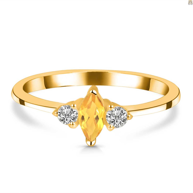 Citrine & White Topaz Ring CIT-RDR-3155.