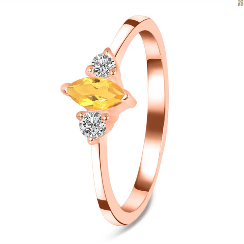 Citrine & White Topaz Ring CIT-RDR-3155.