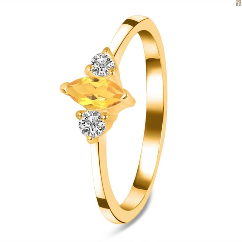 Citrine & White Topaz Ring CIT-RDR-3155.