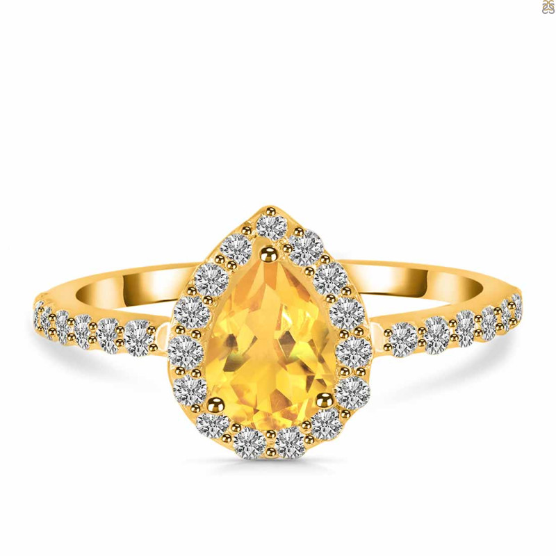 Citrine & White Topaz Ring CIT-RDR-3161.