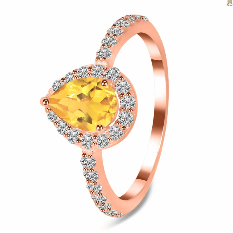 Citrine & White Topaz Ring CIT-RDR-3161.