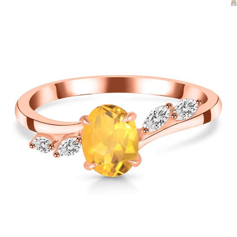 Citrine & White Topaz Ring CIT-RDR-3163.