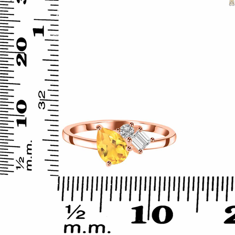 Citrine & White Topaz Ring CIT-RDR-3199.