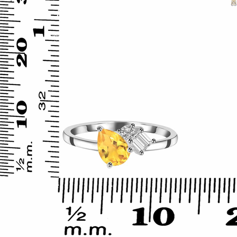 Citrine & White Topaz Ring CIT-RDR-3199.