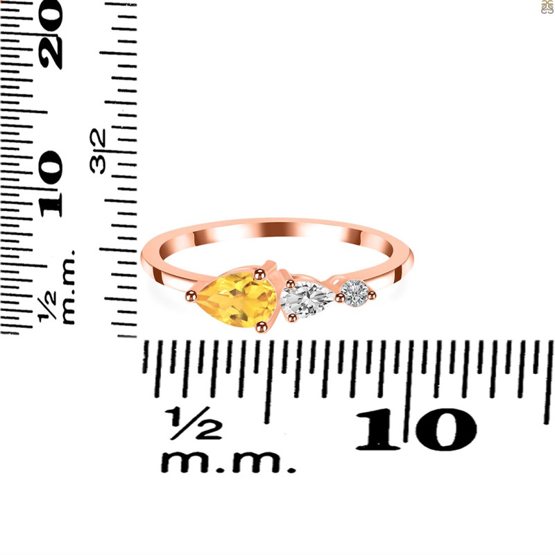 Citrine  & White Topaz Ring CIT-RDR-3238.