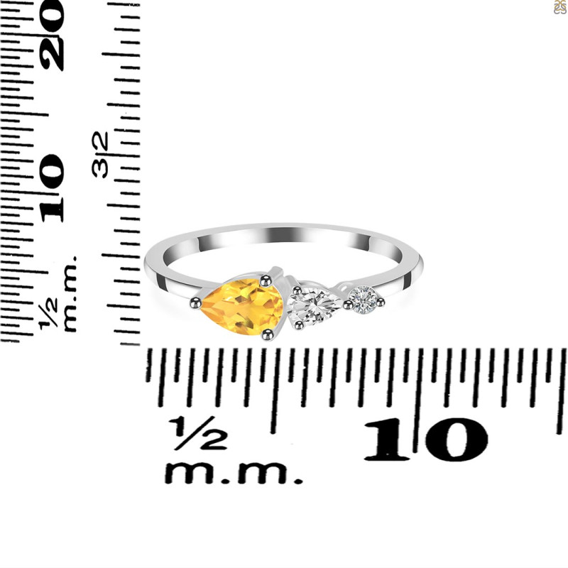 Citrine  & White Topaz Ring CIT-RDR-3238.