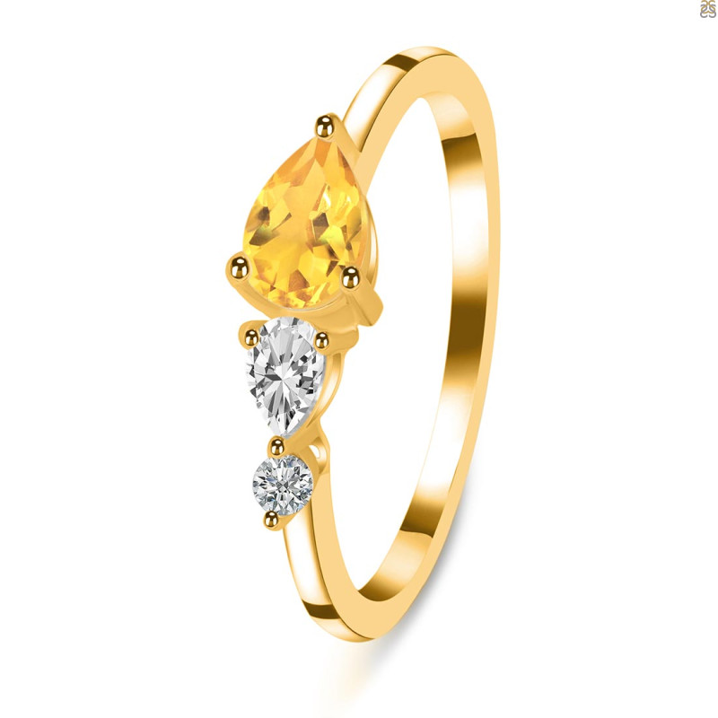 Citrine  & White Topaz Ring CIT-RDR-3238.