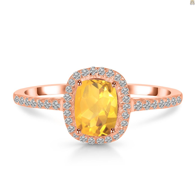 Citrine & White Topaz Ring CIT-RDR-3263.