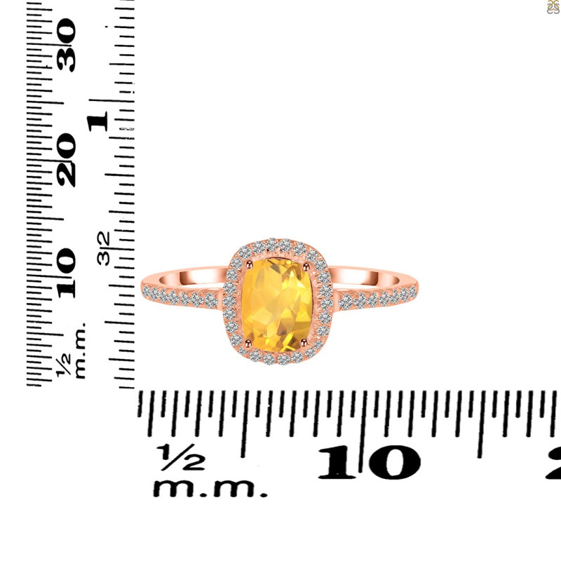 Citrine & White Topaz Ring CIT-RDR-3263.