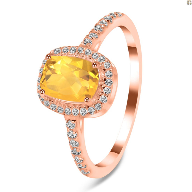 Citrine & White Topaz Ring CIT-RDR-3263.