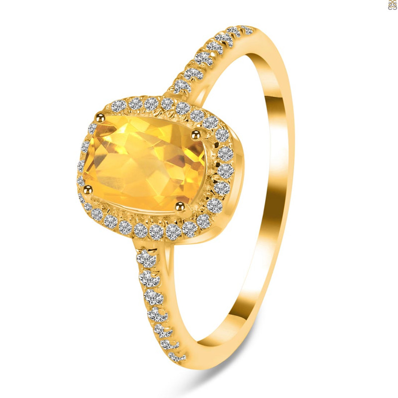Citrine & White Topaz Ring CIT-RDR-3263.