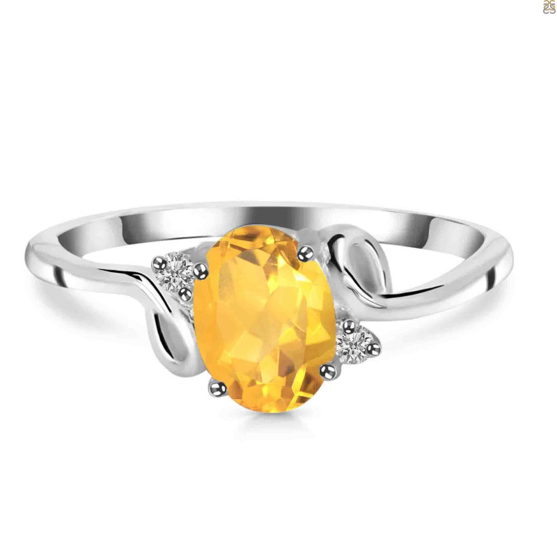 Citrine & White Topaz Ring CIT-RDR-383.
