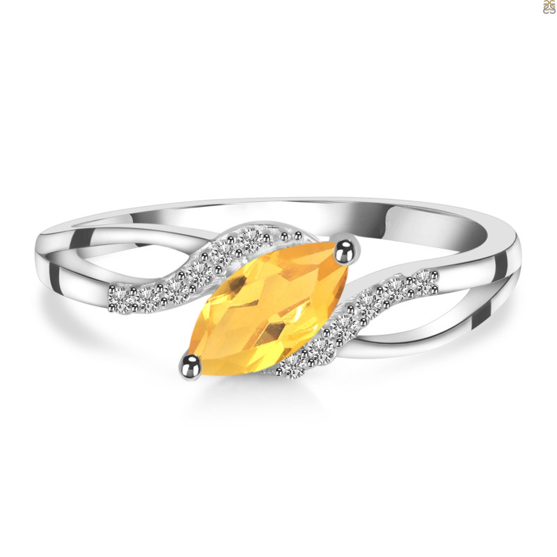 Citrine & White Topaz Ring CIT-RDR-422.
