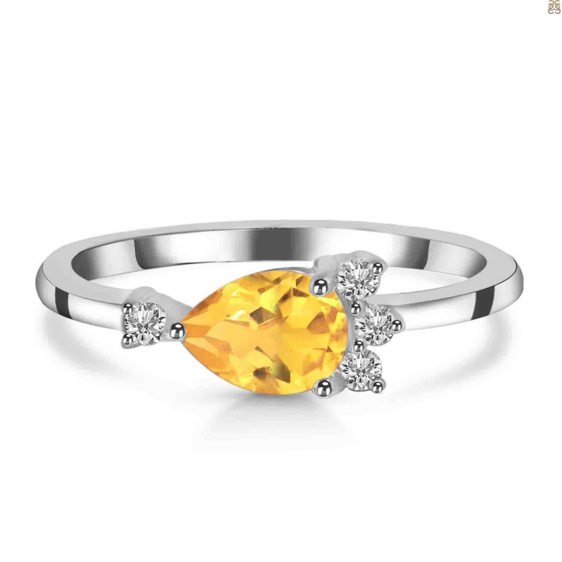 Citrine & White Topaz Ring CIT-RDR-433.