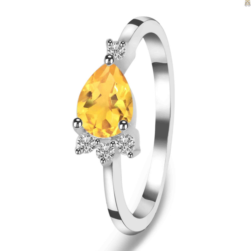 Citrine & White Topaz Ring CIT-RDR-433.