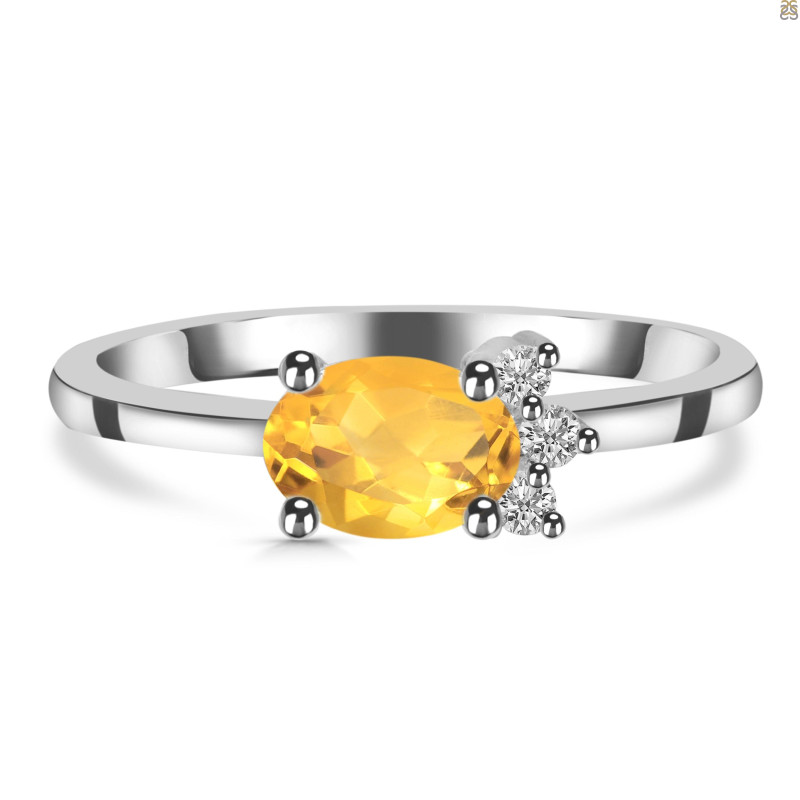 Citrine & White Topaz Ring CIT-RDR-435.