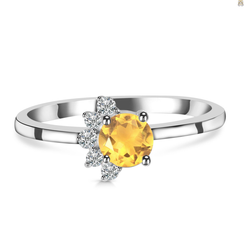 Citrine & White Topaz Ring CIT-RDR-437.