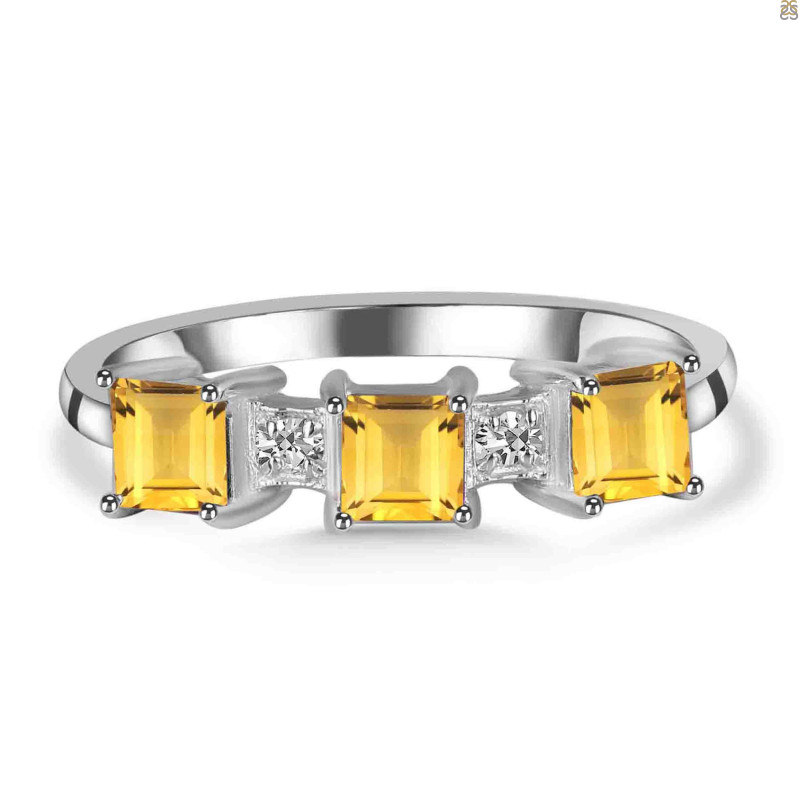 Citrine & White Topaz Ring CIT-RDR-443.