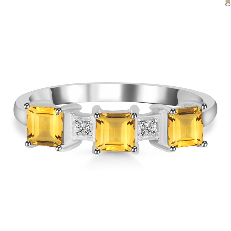 Citrine & White Topaz Ring CIT-RDR-443.