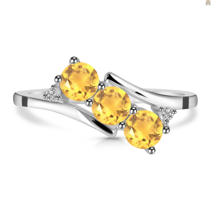 Citrine & White Topaz Ring CIT-RDR-447.