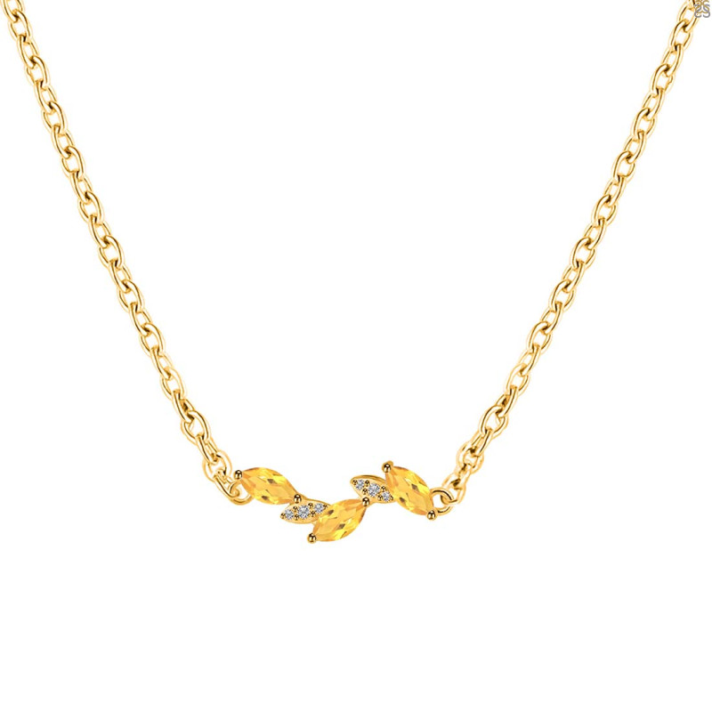 Citrine & White Topaz Necklace CIT-RDN-460.