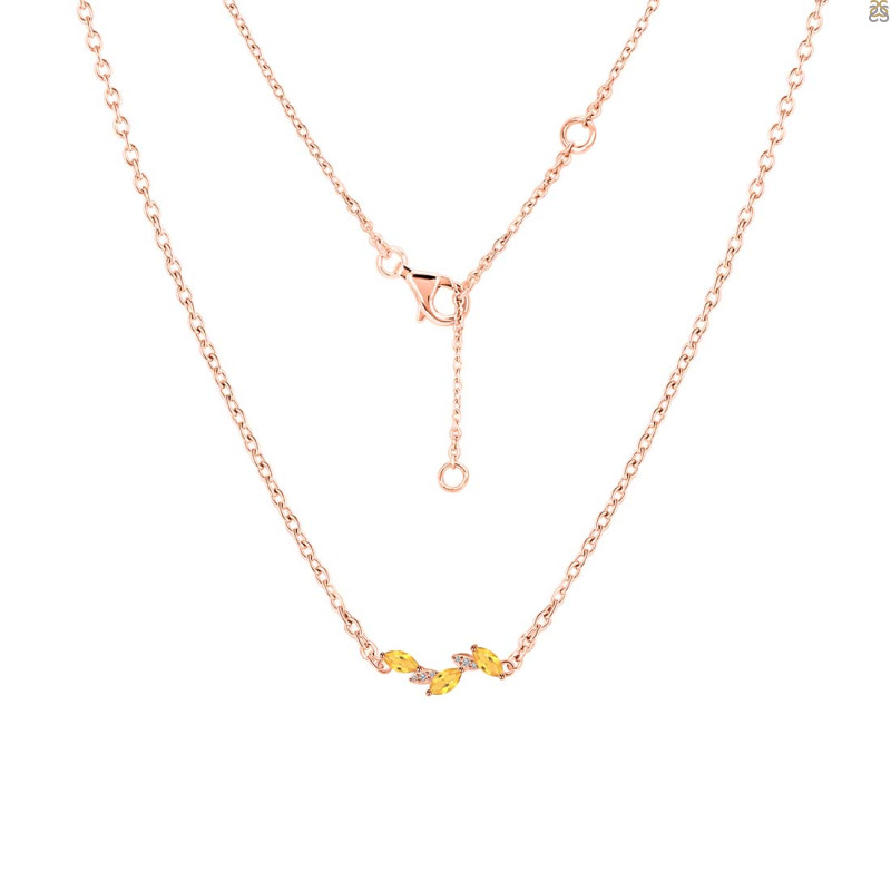Citrine & White Topaz Necklace CIT-RDN-460.