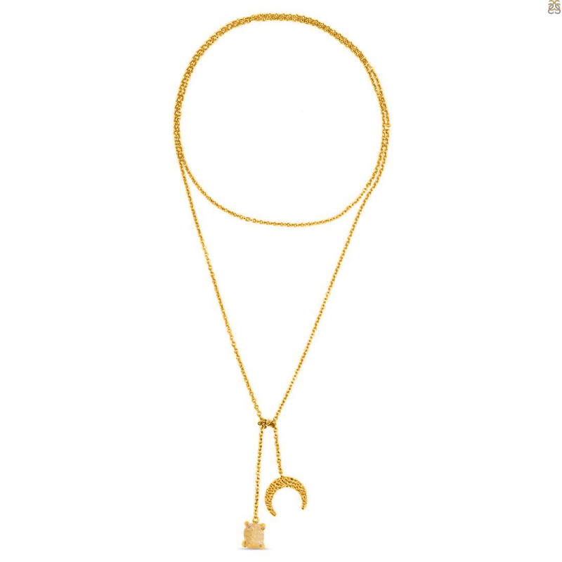 Citrine Raw Crystal & White Topaz Necklace CIT-RN-71.