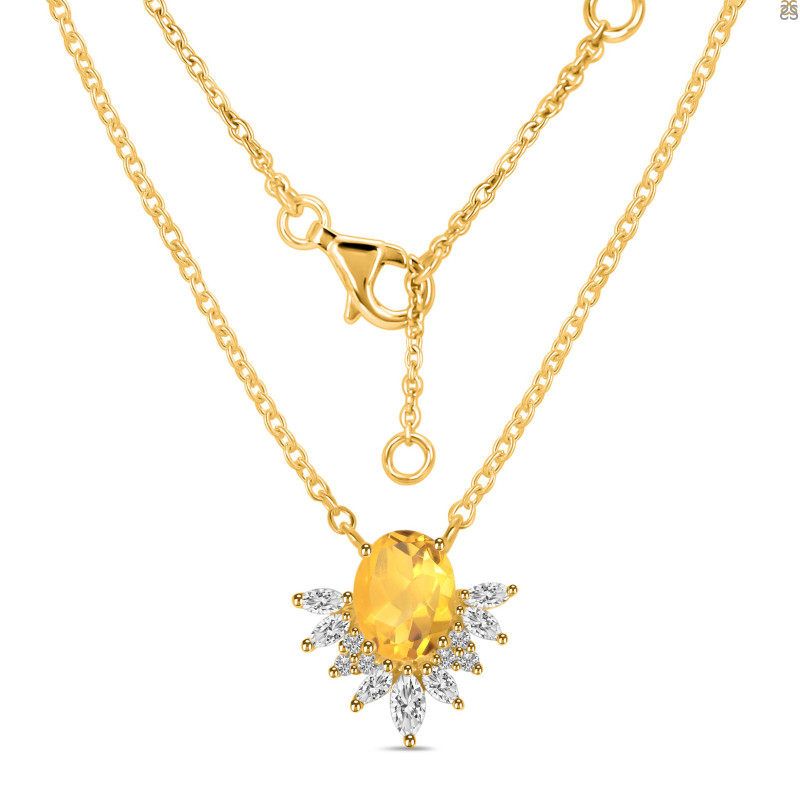 Citrine & White Topaz Necklace CIT-RN-72.