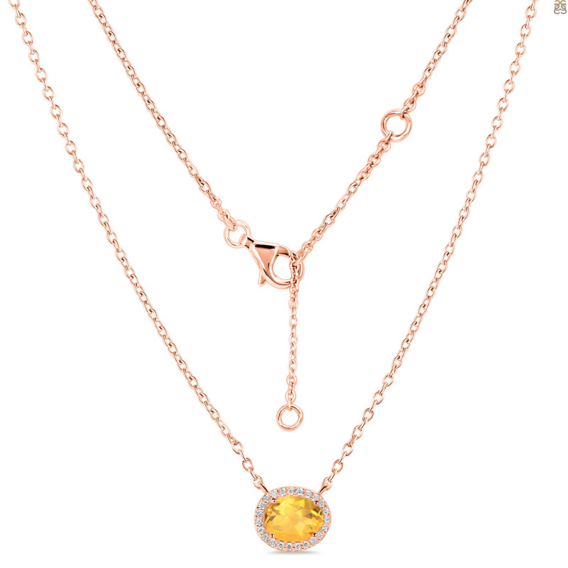 Citrine & White Topaz Necklace CIT-RN-85.