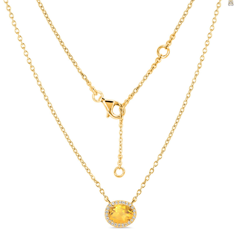 Citrine & White Topaz Necklace CIT-RN-85.