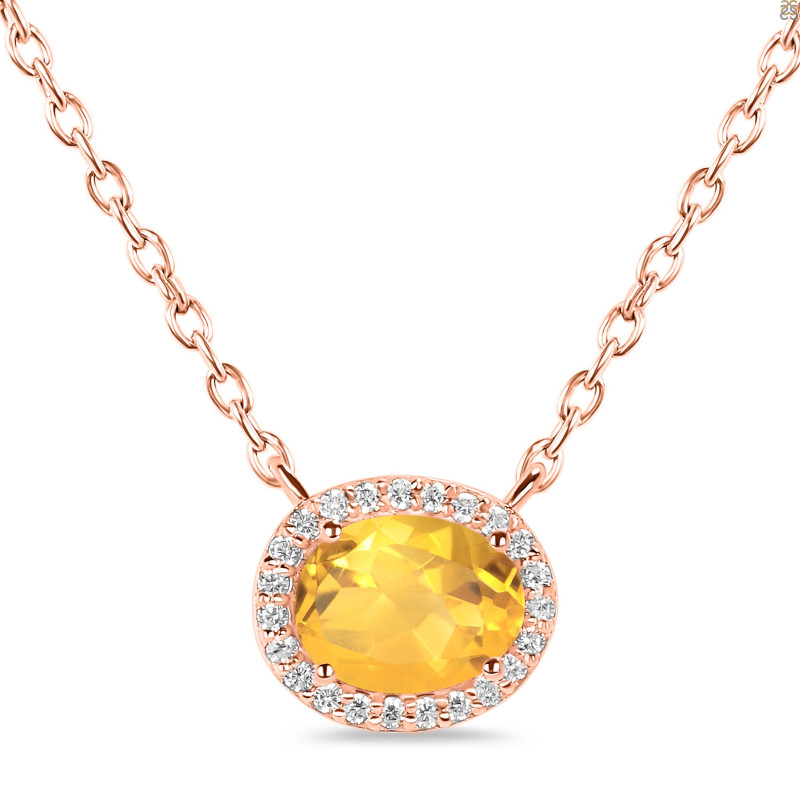 Citrine & White Topaz Necklace CIT-RN-85.