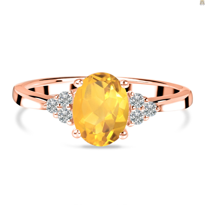Citrine & White Topaz Ring CIT-RR-364.