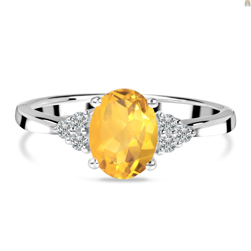 Citrine & White Topaz Ring CIT-RR-364.