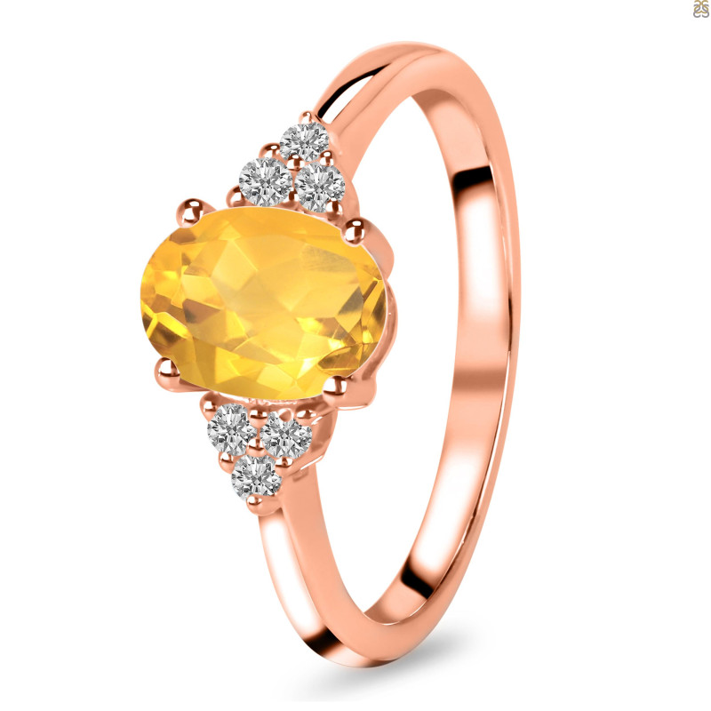 Citrine & White Topaz Ring CIT-RR-364.