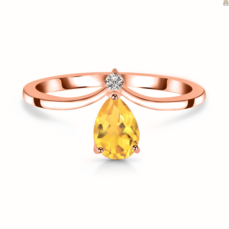 Citrine & White Topaz Ring CIT-RR-374.