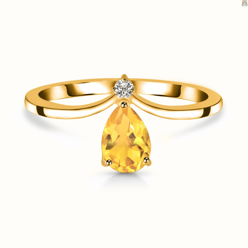 Citrine & White Topaz Ring CIT-RR-374.