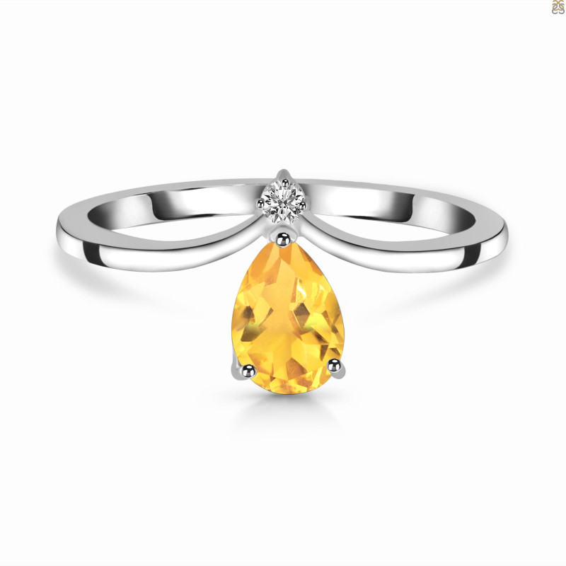 Citrine & White Topaz Ring CIT-RR-374.