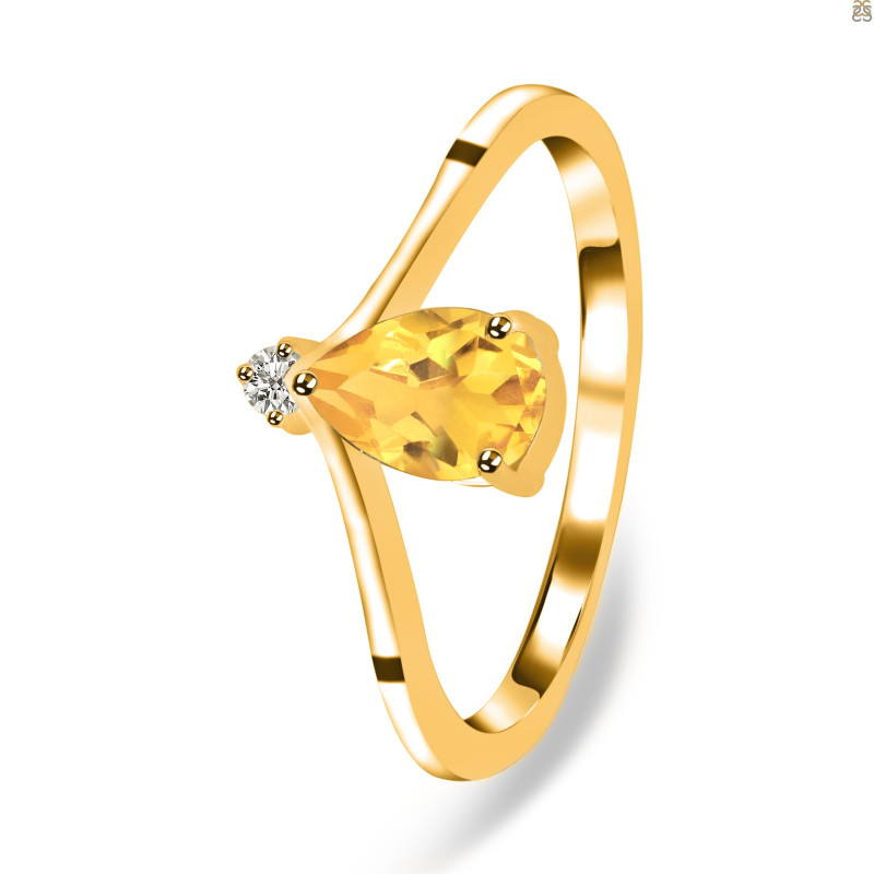 Citrine & White Topaz Ring CIT-RR-374.
