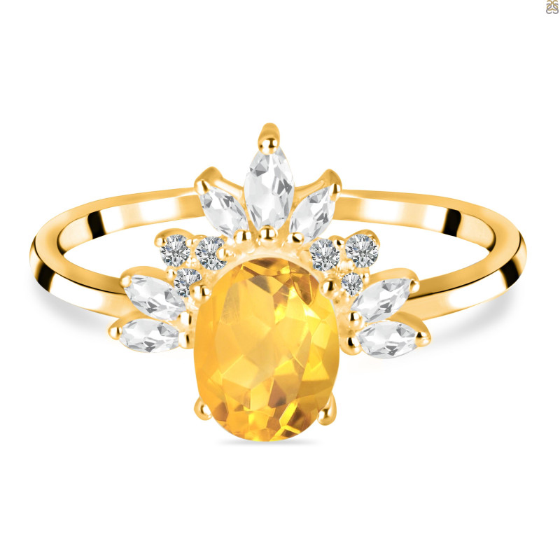 Citrine & White Topaz Ring CIT-RR-405.