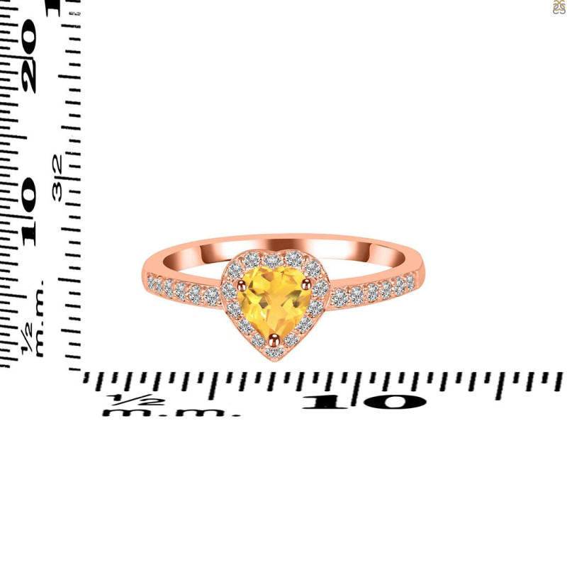 Citrine & White Topaz Ring CIT-RR-423.