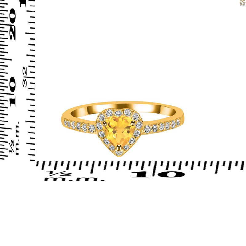 Citrine & White Topaz Ring CIT-RR-423.