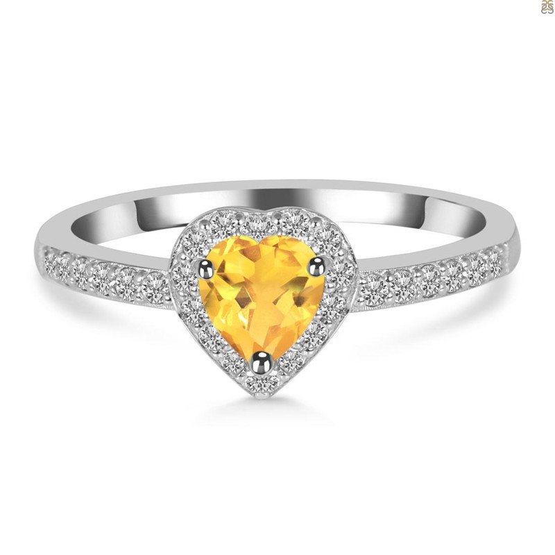 Citrine & White Topaz Ring CIT-RR-423.