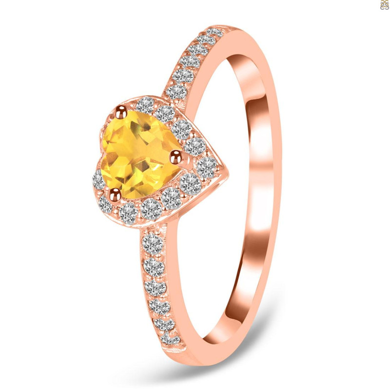 Citrine & White Topaz Ring CIT-RR-423.