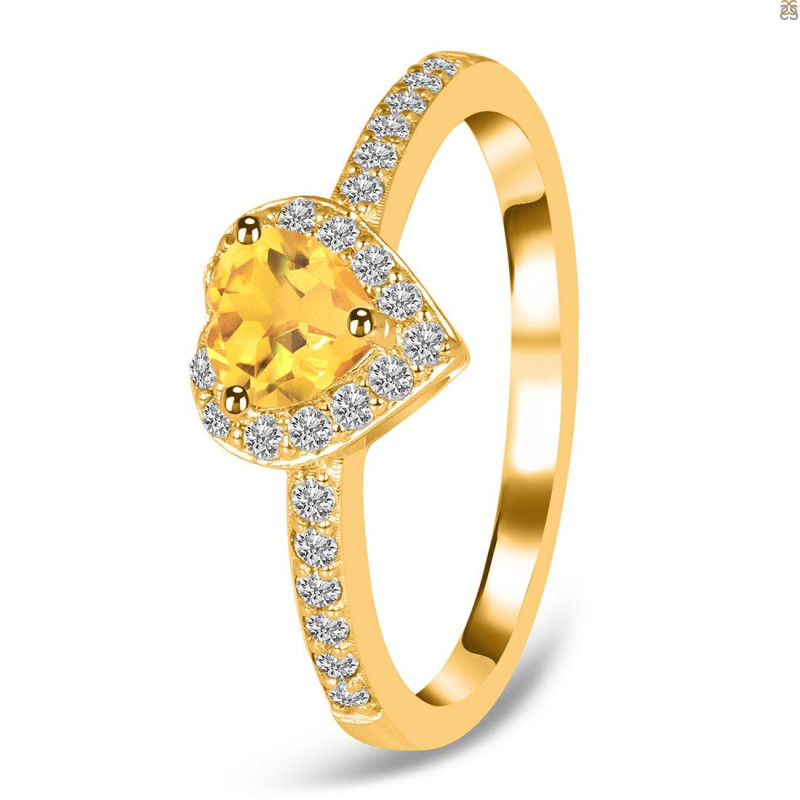 Citrine & White Topaz Ring CIT-RR-423.